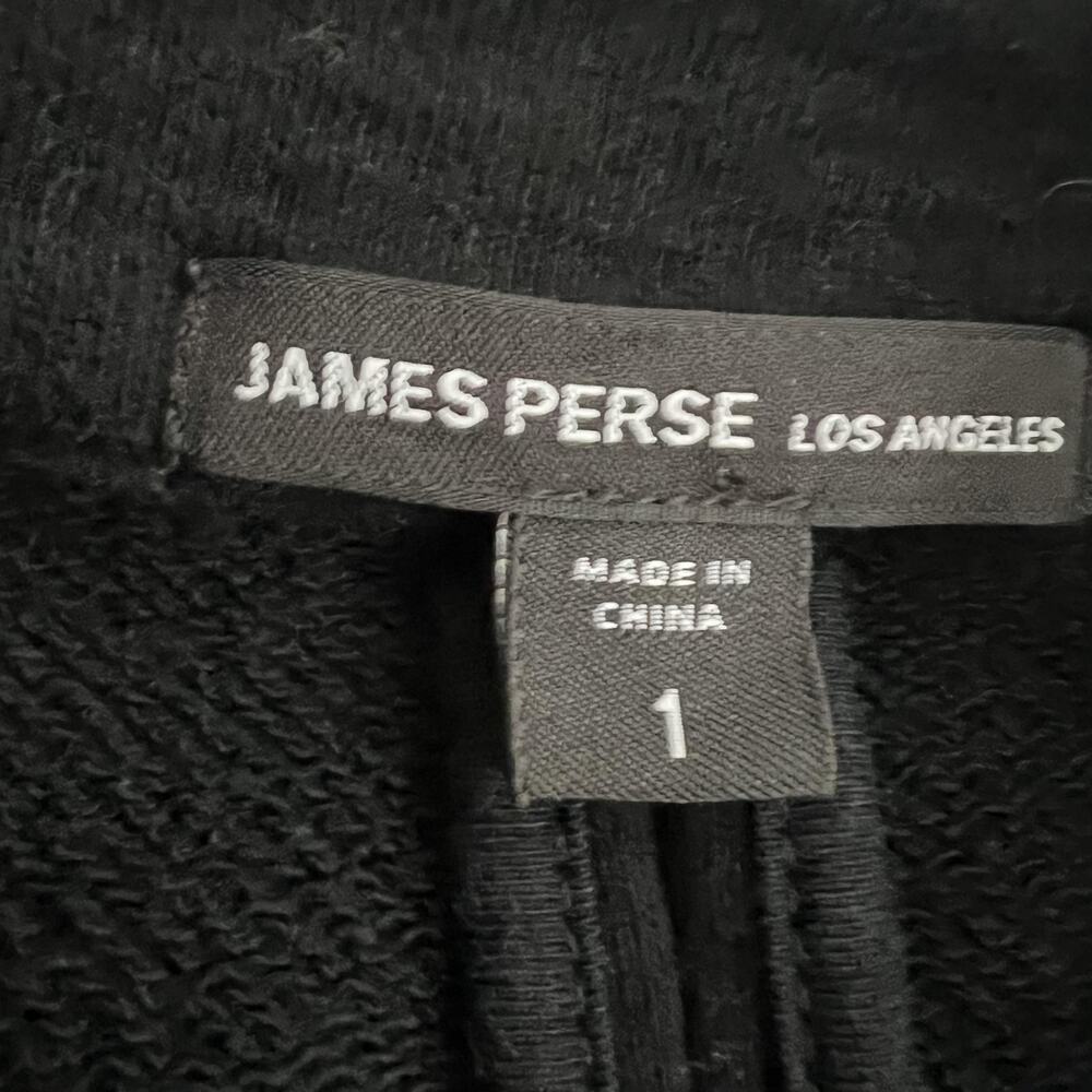 James Perse Coat Womens Small Black‎ Double Breasted Long Cotton Knit Luxury - Picture 9 of 12